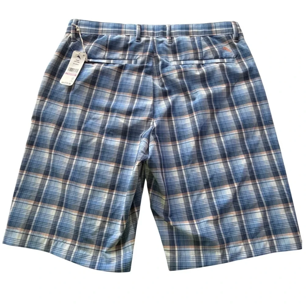 NWT Tommy Bahama Ocean Ombre Shorts Men's 32 Island Zone Golf Blue Plaid 10